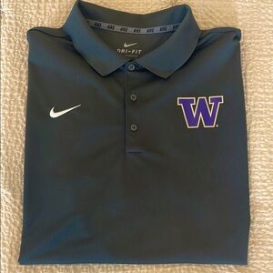 Nike Gray Dri Fit Polo Shirt Washington Huskies